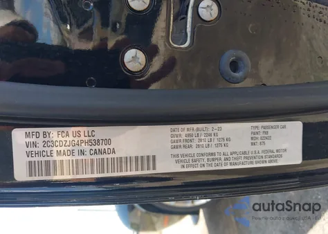 2023 Dodge Challenger Gt from USA, damaged, VIN 2C3CDZJG4PH538700